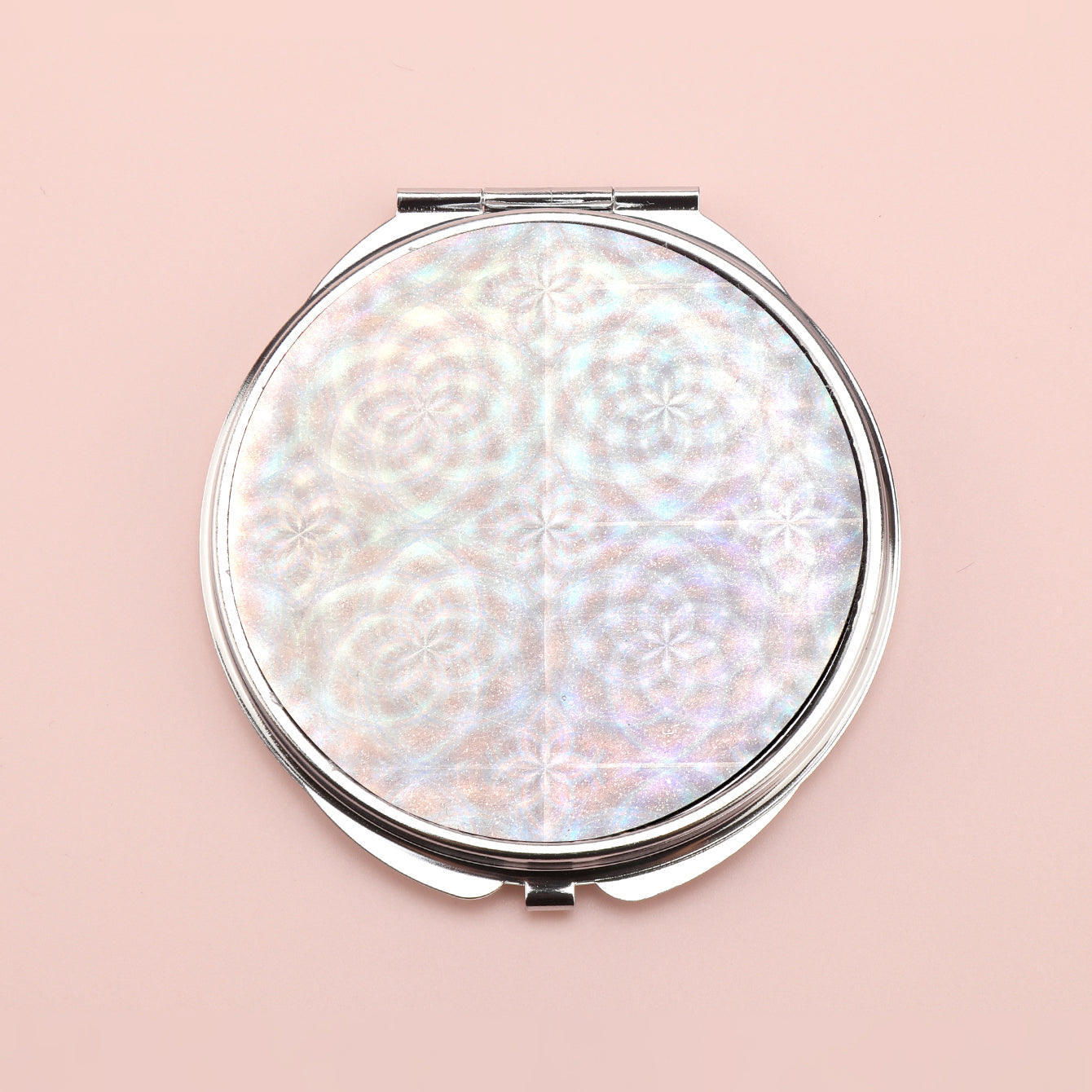 Brilliant PU Glitte✨Eco-Friendly Leather, Dreamy Pattern Printing, 70*70mm Round Makeup Mirror, Colorful and Available🌈, the First Choice for Gift Giving, Create Personalized Makeup