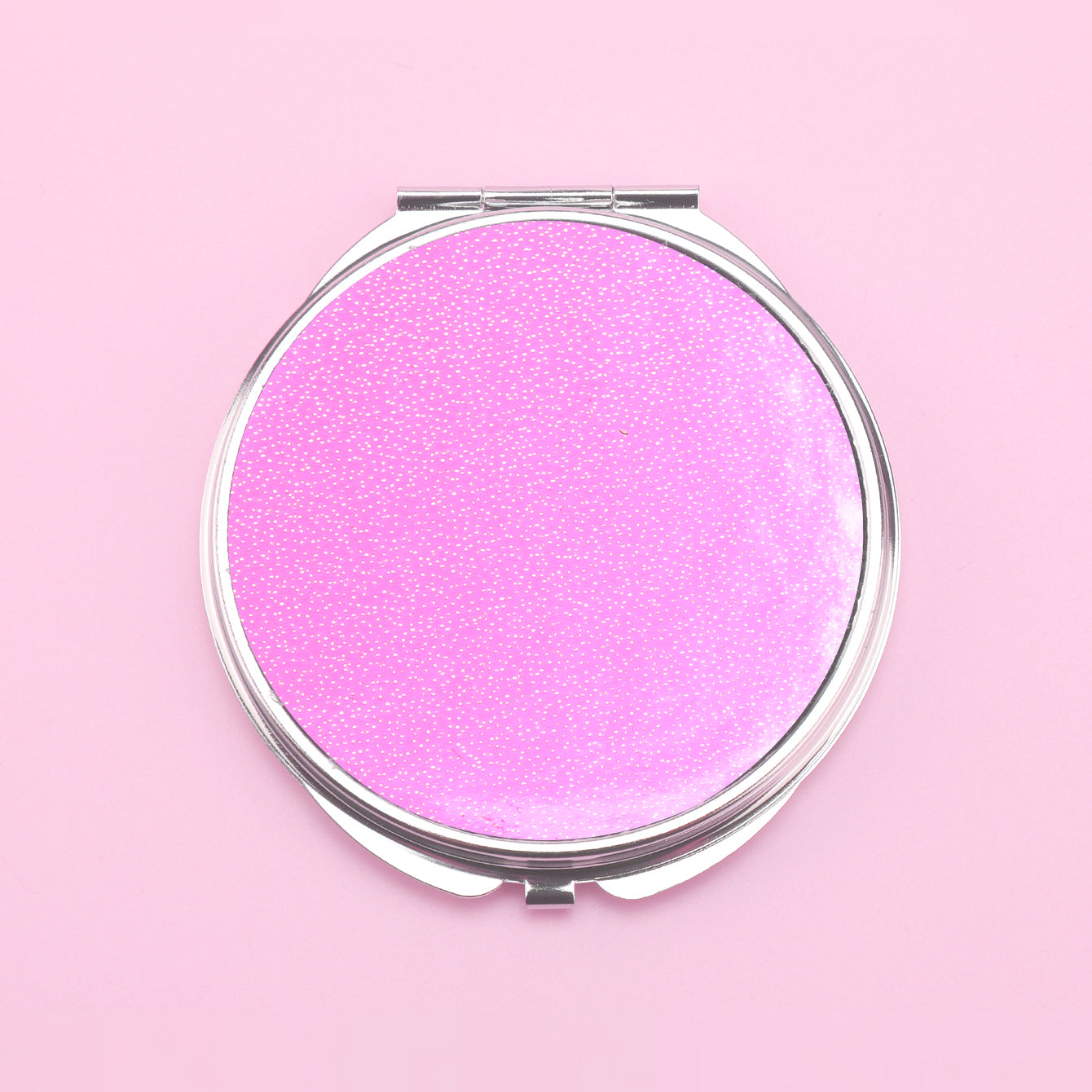 Brilliant PU Glitte✨Eco-Friendly Leather, Dreamy Pattern Printing, 70*70mm Round Makeup Mirror, Colorful and Available🌈, the First Choice for Gift Giving, Create Personalized Makeup