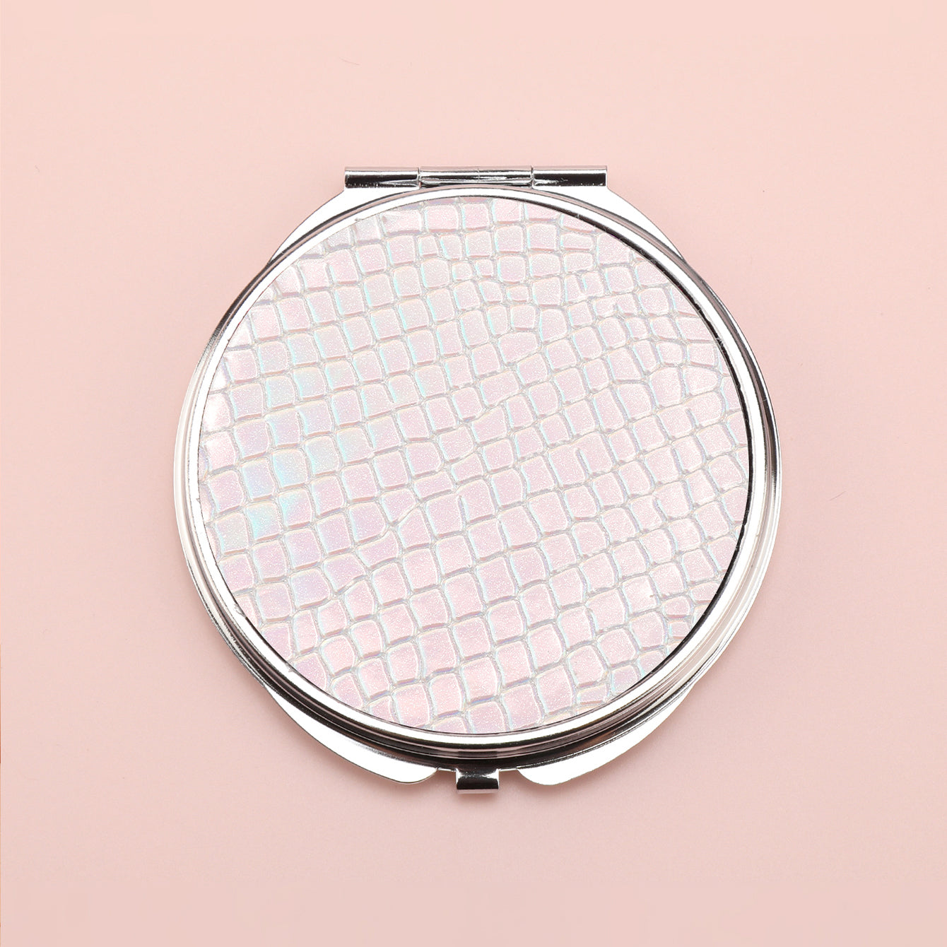 Brilliant PU Glitte✨Eco-Friendly Leather, Dreamy Pattern Printing, 70*70mm Round Makeup Mirror, Colorful and Available🌈, the First Choice for Gift Giving, Create Personalized Makeup