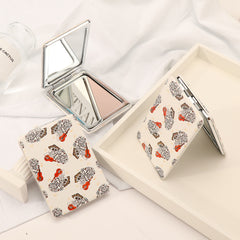 60*85mm Rectangular Cosmetic Mirror, Made of Eco-Friendly PU Leather, Can Be Customized with a Variety of Patterns, the Frame Is Plating in Silver Metal, and Is Paired with a HD Glass Mirror. There Are Various Styles for You to Choose From