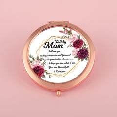 Creative Epoxy Customization, 70*70mm Gold Plating Frame, HD Glass, Personalized Custom Pattern, Round Button Makeup Mirror, Showing Unique Charm