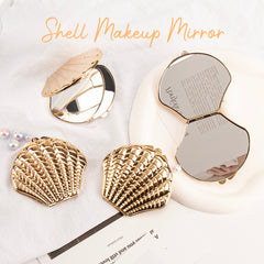 🐚 Beautiful, Gold-Plating and Silver-Plating Shell Mirror, Giving You a Panoramic View of HD Details! Perfect for Giving as a Gift or for Personal Use