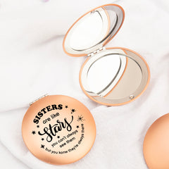 Exquisite Aluminum Round Cosmetic Mirror, Which Can Be Printed with Various Patterns and Matched with HD Glass, Giving a Beautiful Gift to a Friend